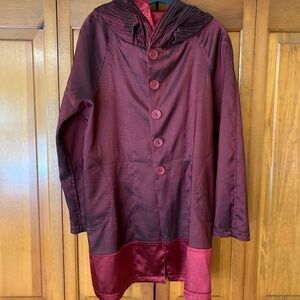 LINDI Reversible Hooded Jacket Burgundy Size Medium